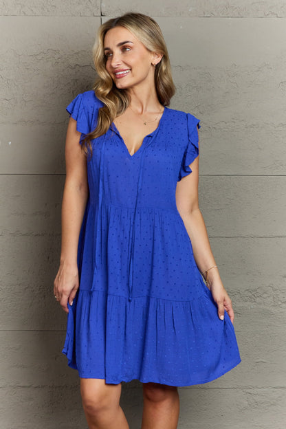 Enchanting Elegance Peasant Neckline Tiered Dress