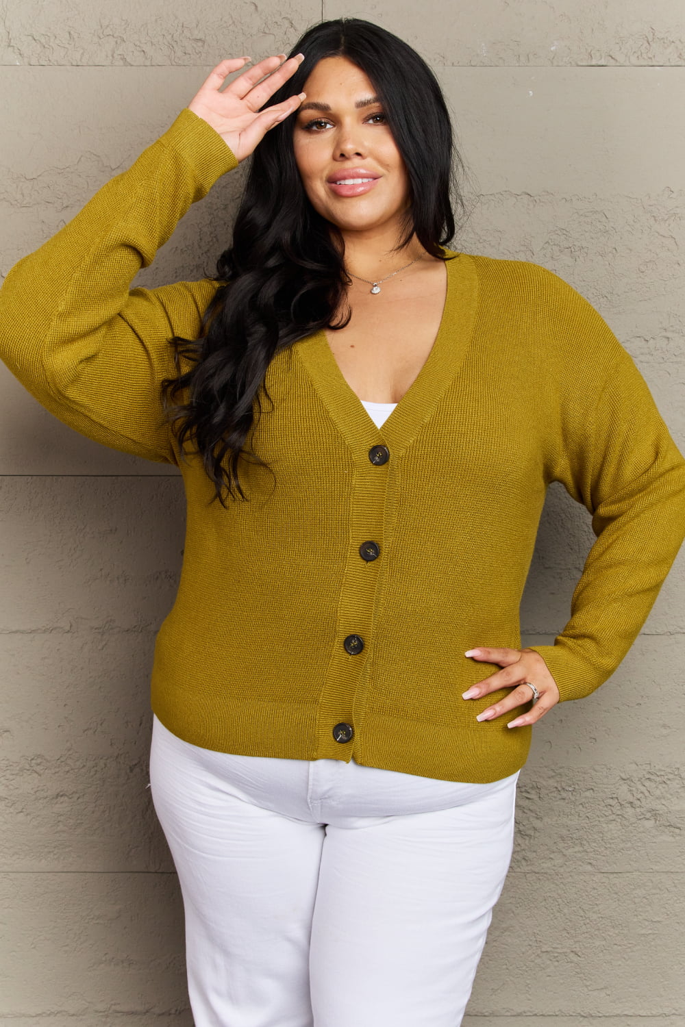 Kiss Me Tonight Button Down Cardigan in Chartreuse