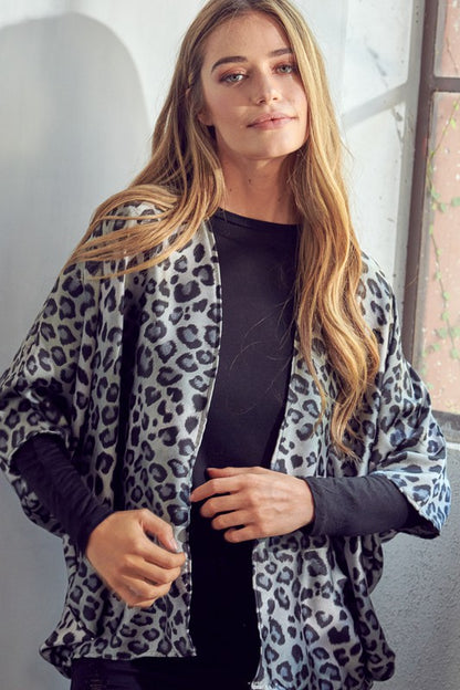 PLUS ANIMAL DROPPED KIMONO CARDIGAN