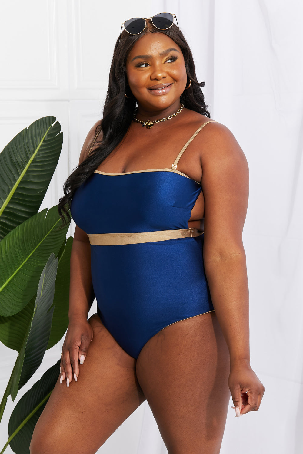 Wave Break Contrast Trim One-Piece