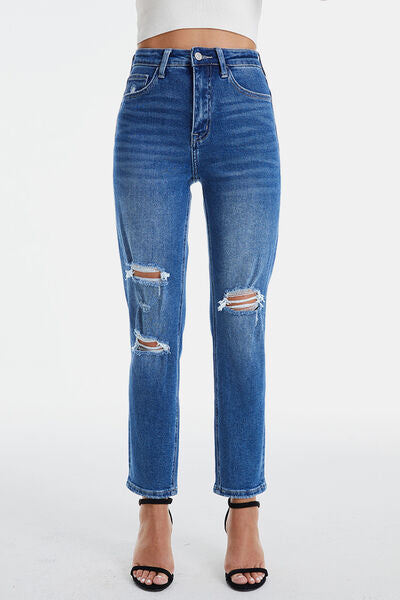 BAYEAS Distressed High Waist Mom Jeans