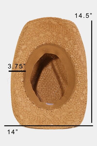 Openwork Shell Weave Straw Hat