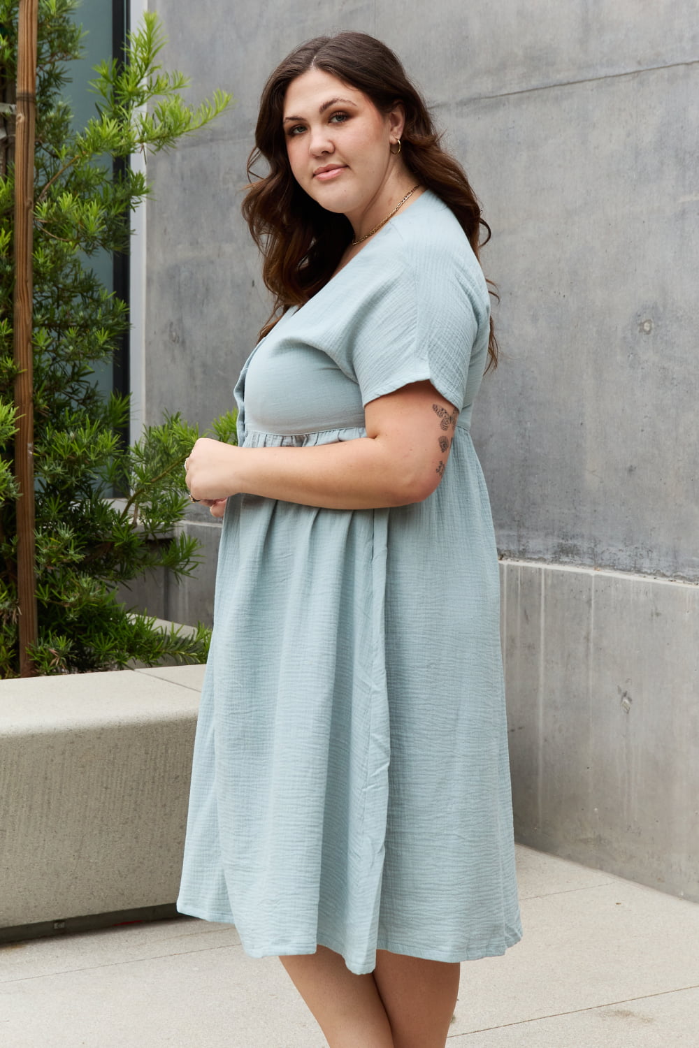 Button Down Midi Dress