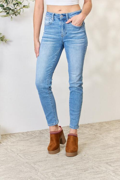 RISEN Mid Rise Skinny Jeans