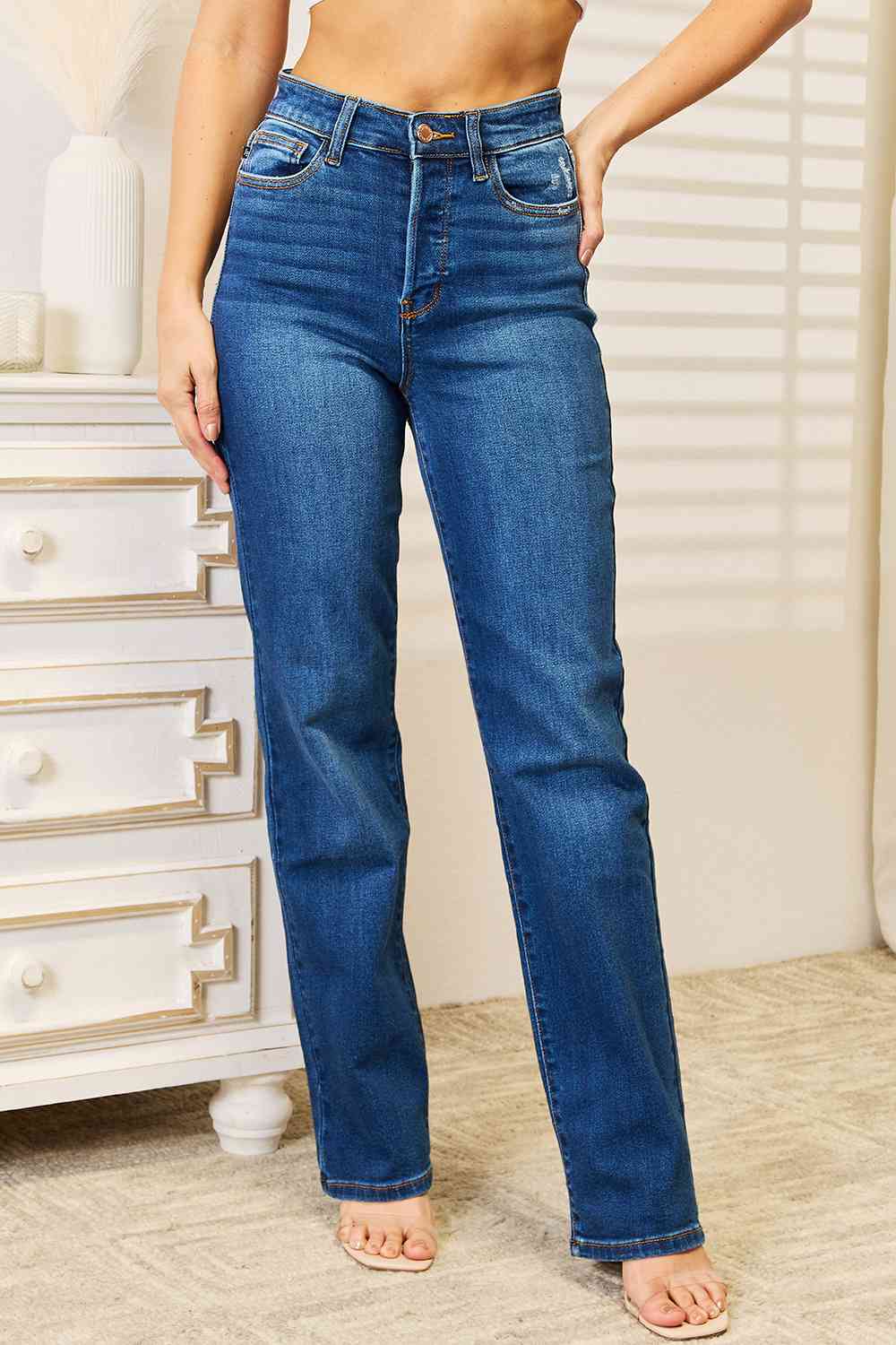 Judy Blue Straight Leg Jeans with Pockets