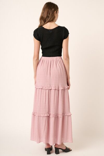 Drawstring High Waist Frill Skirt