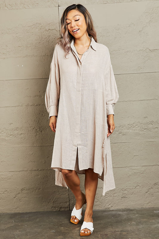 Hold Me Close Button Down Dress