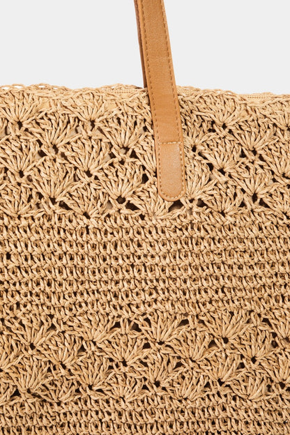 Straw Braided Tote Bag