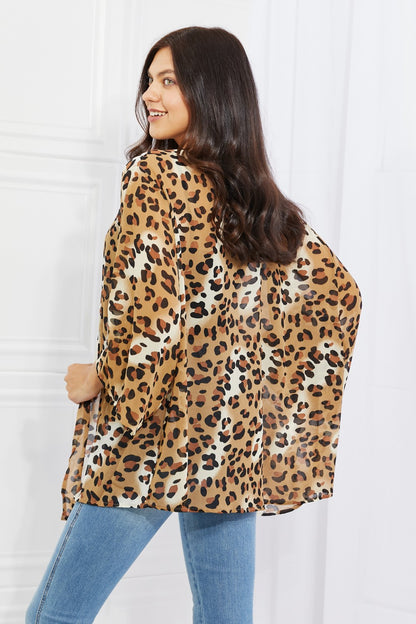 Wild Muse Animal Print Kimono in Camel