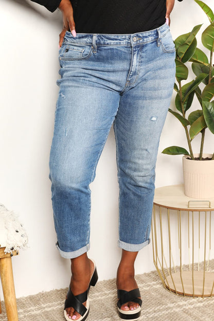 Kancan Mid Rise Slim Boyfriend Jeans