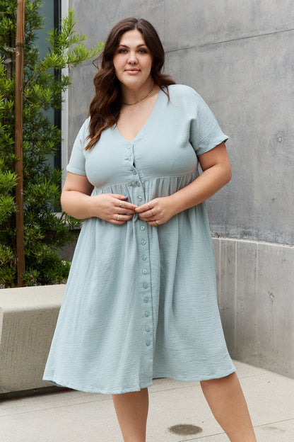 Button Down Midi Dress