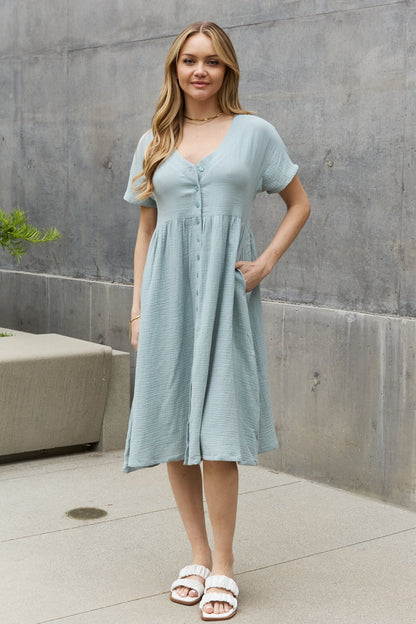 Button Down Midi Dress