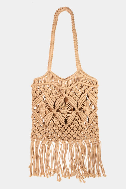 Woven Handbag with Tassel