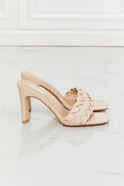 Top of the World Braided Block Heel Sandals in Beige