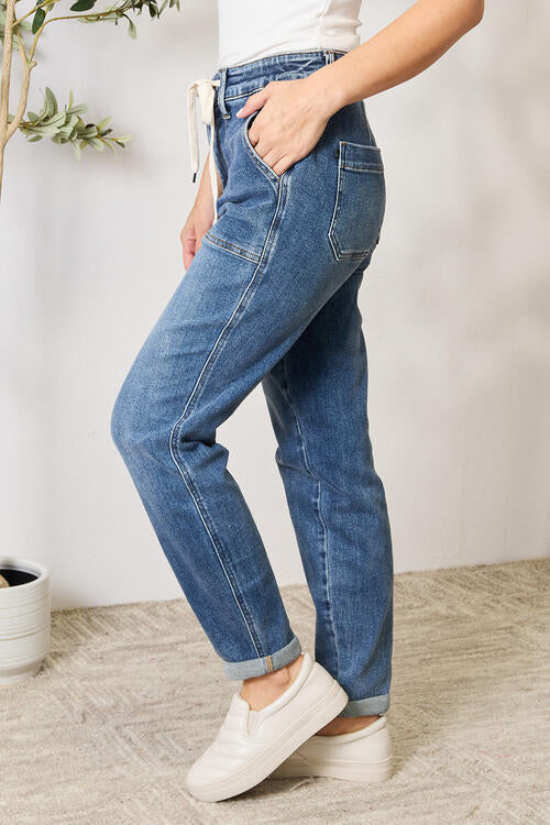 Judy Blue High Waist Drawstring Denim Jeans