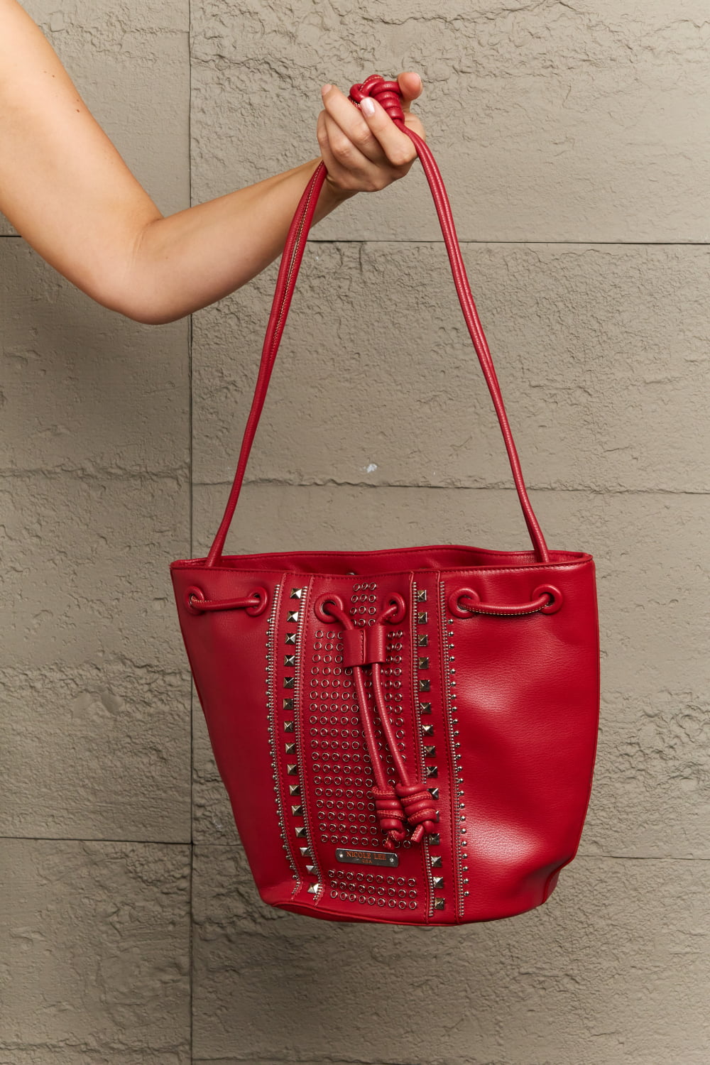 Nicole Lee USA Amy Studded Bucket Bag