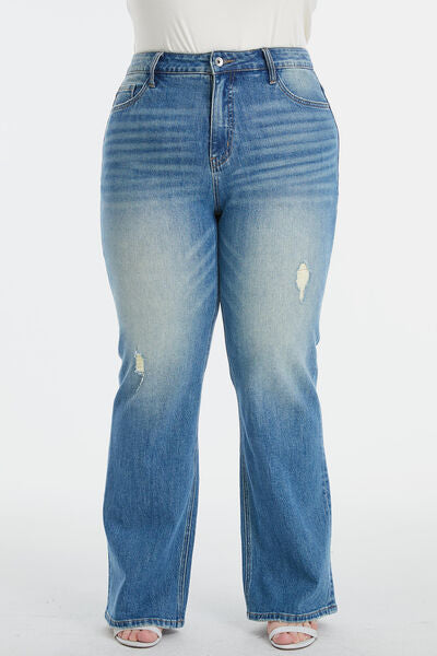 BAYEAS Ultra High-Waist Gradient Bootcut Jeans