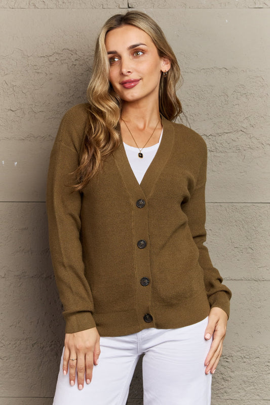 Kiss Me Tonight Button Down Cardigan in Olive