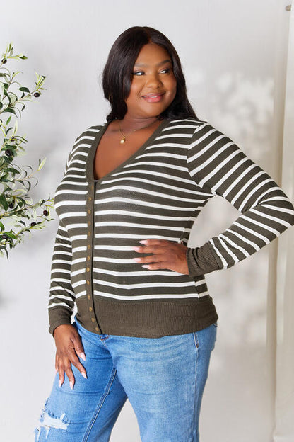 Striped Snap Down Cardigan