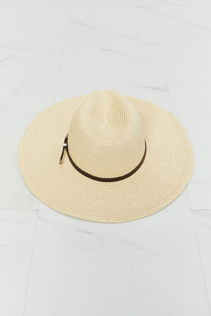 Boho Summer Straw Fedora Hat