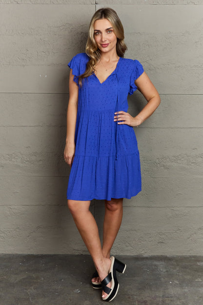 Enchanting Elegance Peasant Neckline Tiered Dress