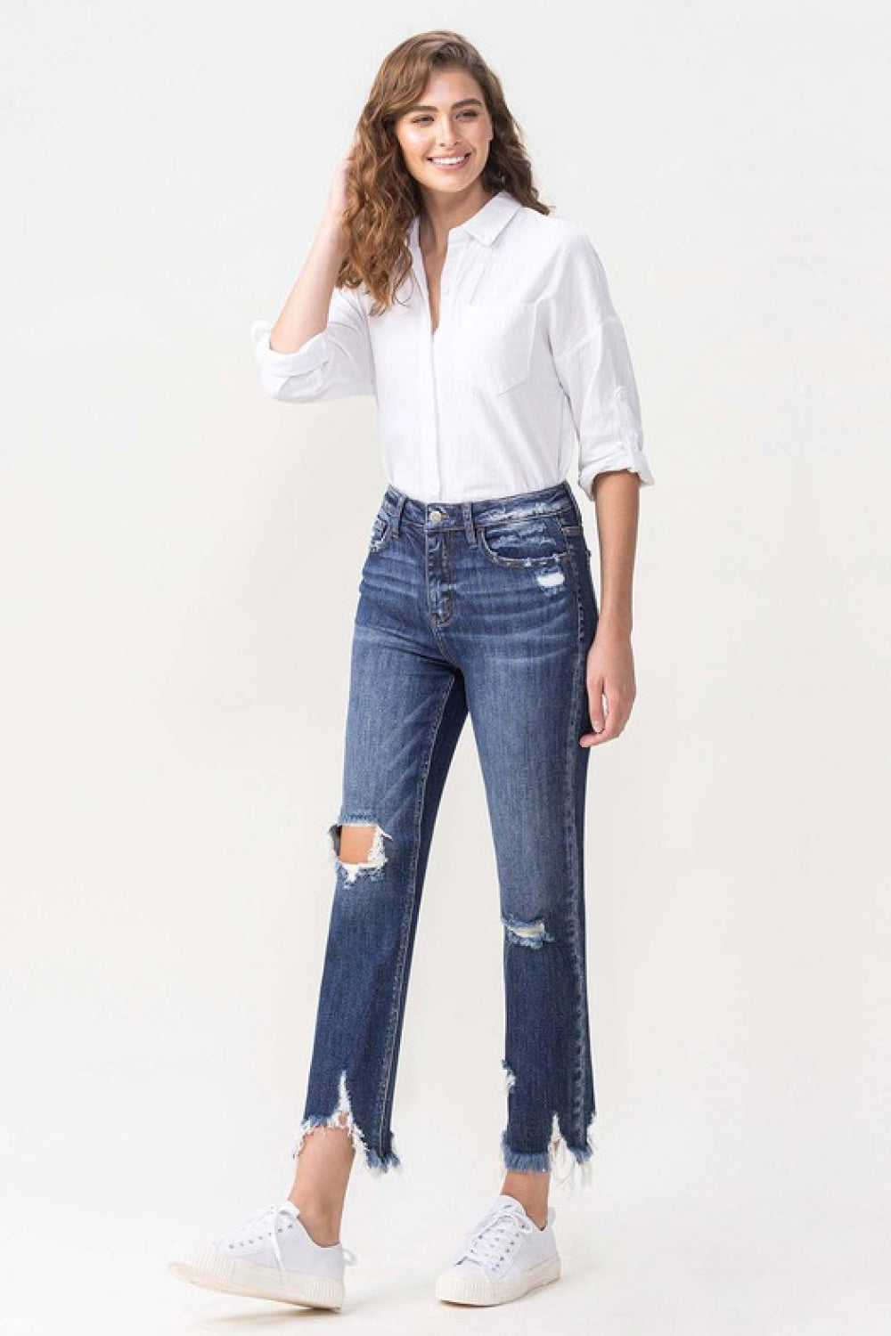 Lovervet High Rise Crop Straight Leg Jeans