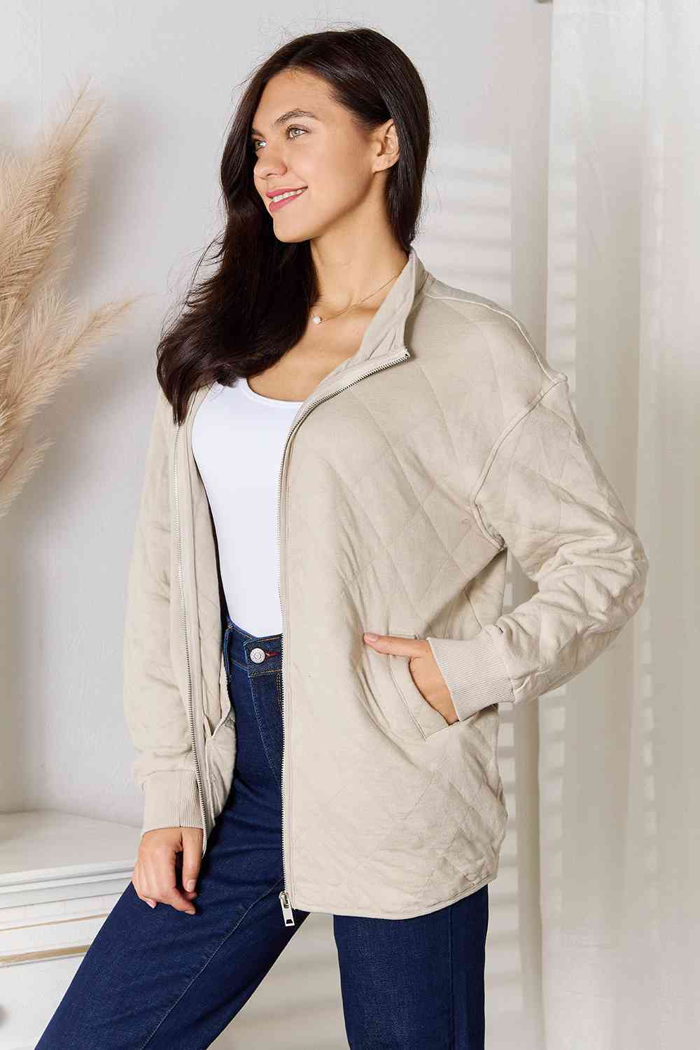 Zip-Up Jacket with Pockets