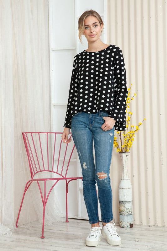 Polka Dot Long Sleeve Top