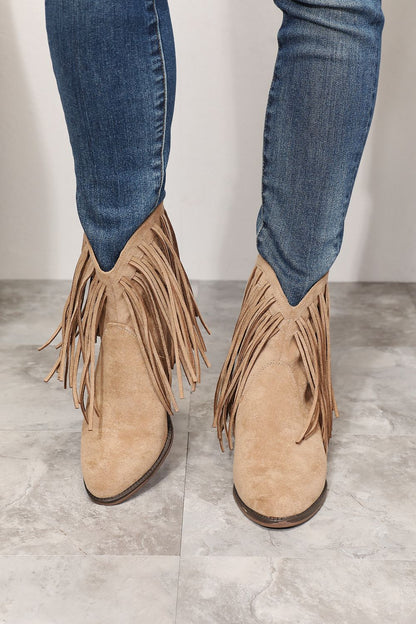 Wild Diva Legend Women's Fringe Cowboy Western Ankle Boots