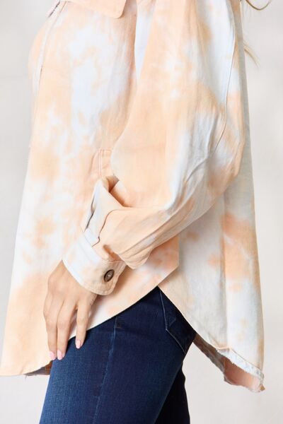 Tie Dye Button Down Long Sleeve Shirt