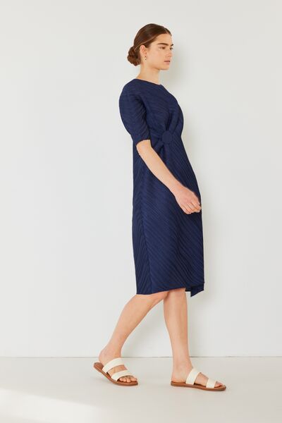 Pleated Dolman Sleeve Dress