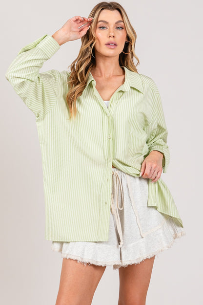 Striped Button Up Long Sleeve Shirt