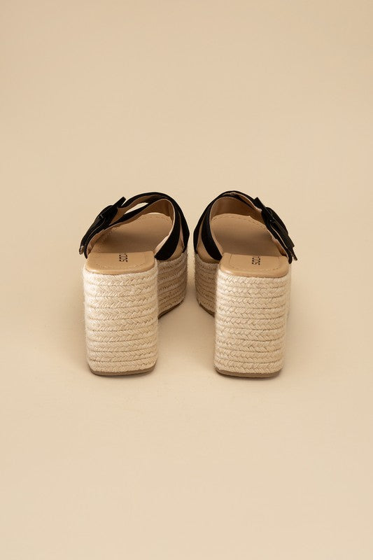 MANTA ESPADRILLE PLATFORM SLIDES