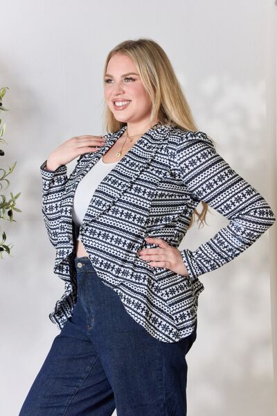 Open Front Printed Blazer