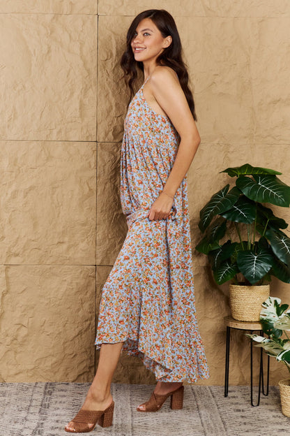 Take Your Chances Floral Halter Neck Maxi Dress