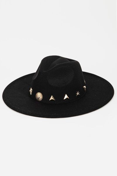 Studded Sun Moon Star Fedora Hat