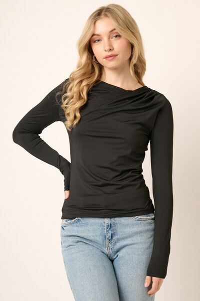 Ruched Long Sleeve Slim Top