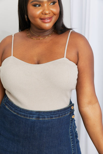 Ribbed Cami in Sand