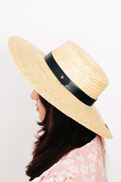 Flat Brim Straw Weave Hat