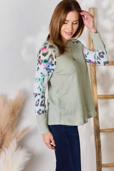 Printed Round Neck Blouse