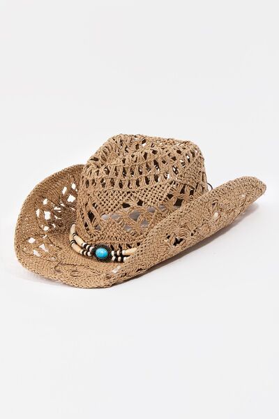 Cutout Strap Weave Straw Hat