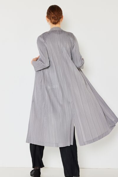 Pleated Long Sleeve Cardigan