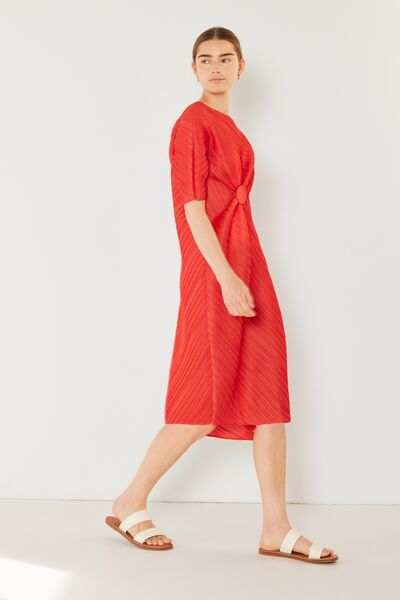 Pleated Dolman Sleeve Dress