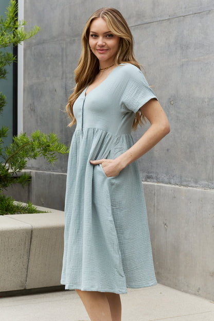 Button Down Midi Dress