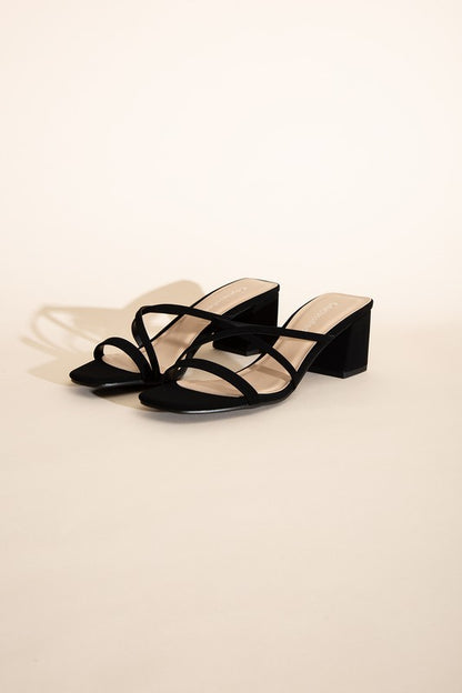 CRIMP-S MULE SANDAL HEELS