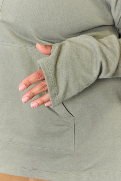 Half Button Hoodie with Pocket