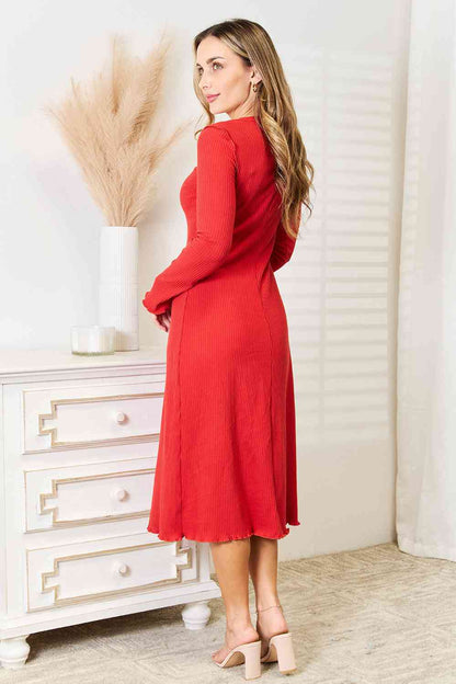 Round Neck Long Sleeve Dress