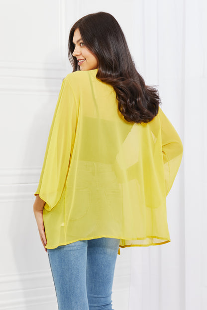 Just Breathe Chiffon Kimono in Yellow