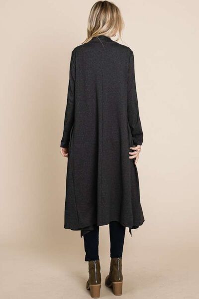 Open Front Longline Cover Up/Cardigan with Pockets