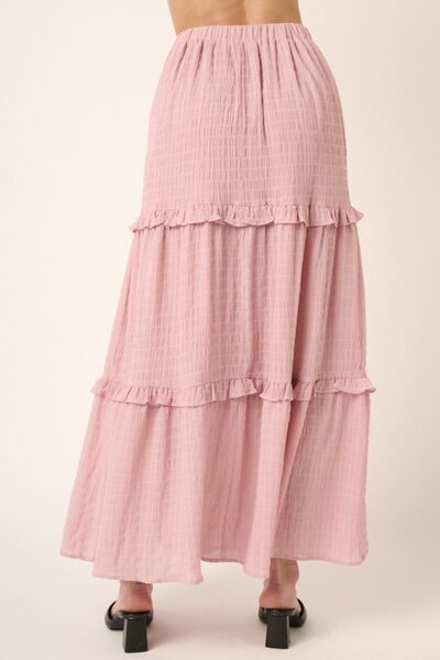 Drawstring High Waist Frill Skirt